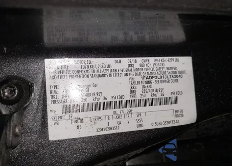 2018 Ford Focus St из США, поврежденный, VIN 1FADP3L91JL283040